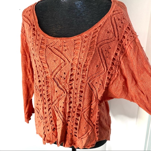 L/XL Anthropologie MOTH Knit Overlay High Low Sweater - Picture 3 of 14